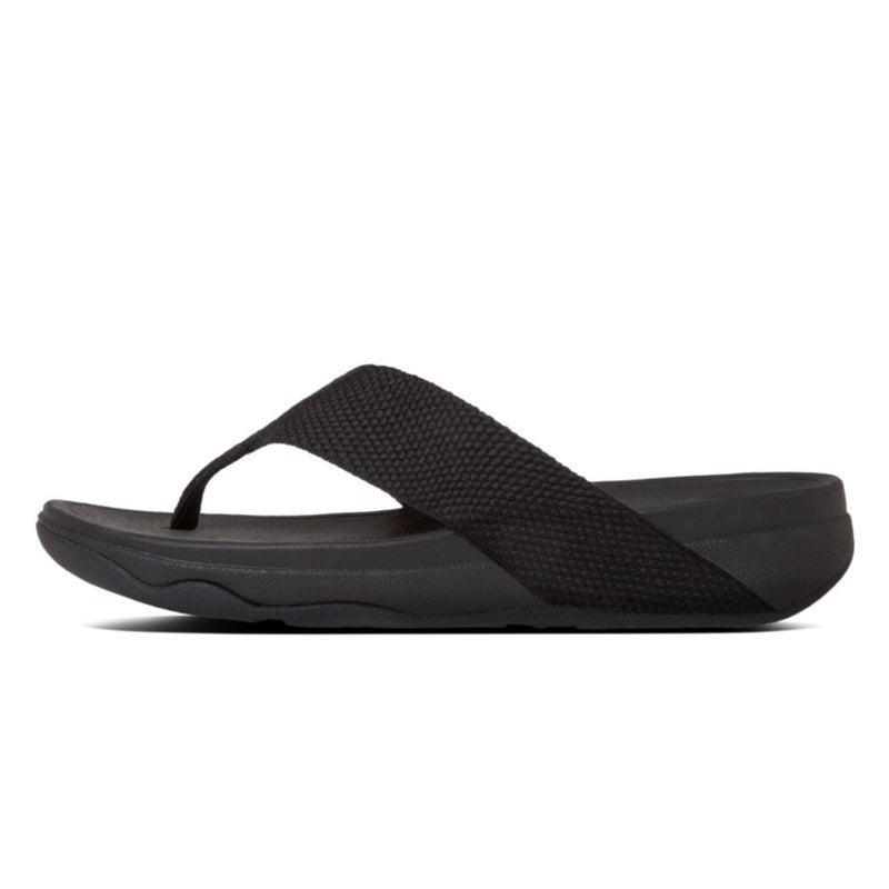 FitFlop فت فلوب صندل نسائي سورفا تو-بوست مع أحزمة شبكية واسعة تحتضن القدم، نعل وسط ميكروووبلبورد مبطن، شبشب متعدد الاستخدامات بدون أربطة مع إسفين مريح، أسود، 7 - Image 3